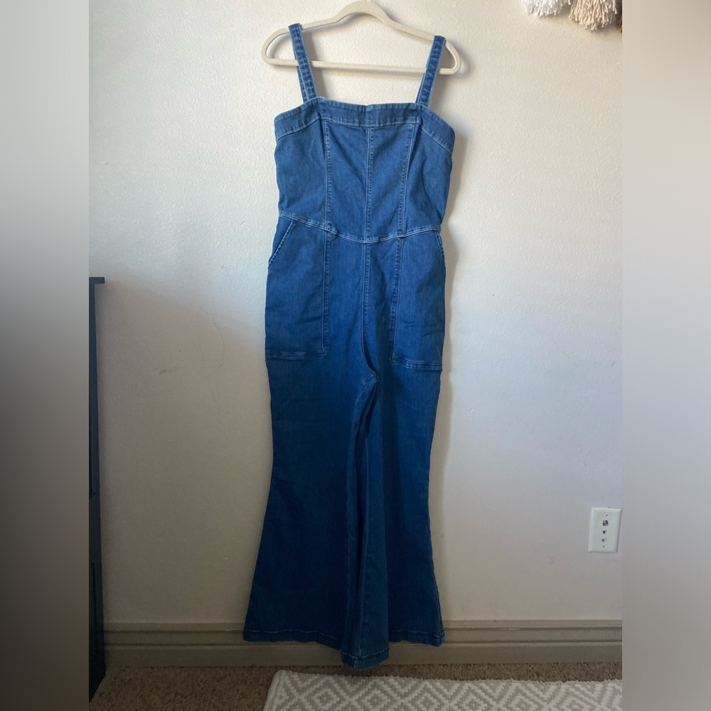 Hollister Blue Denim Jumpsuit Flared - Picture 3 of 12